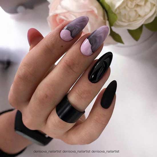 Black and pink nail designs