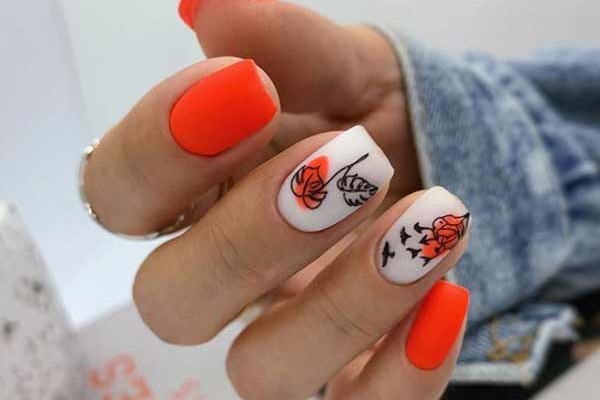 Original manicure nail art, photo design