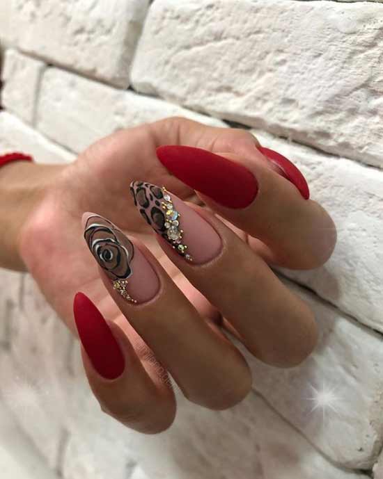 Unusual design for long nails