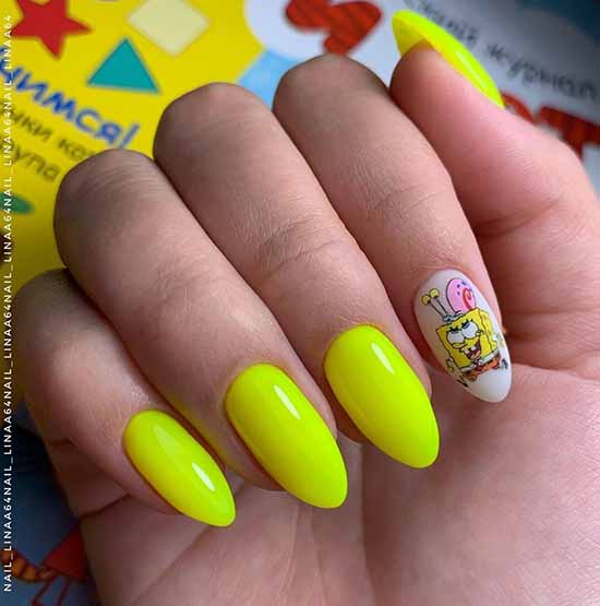 Acid nail design with pattern