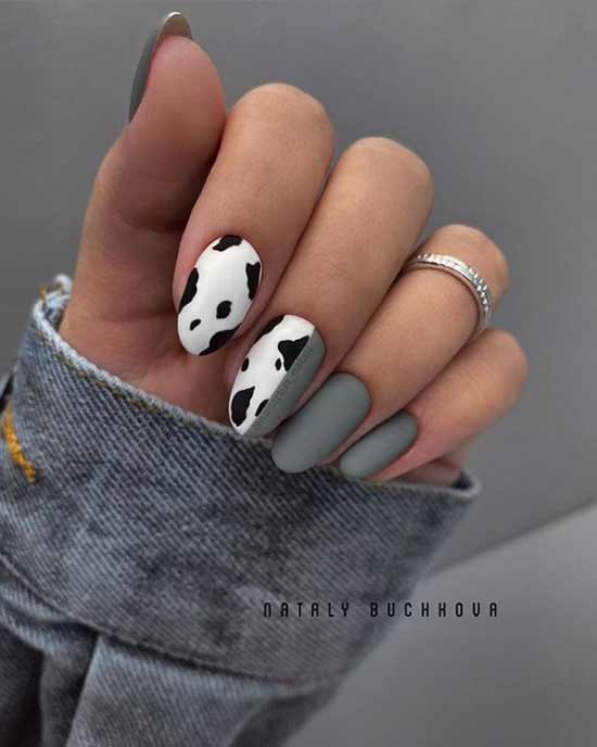 Gray autumn manicure photo