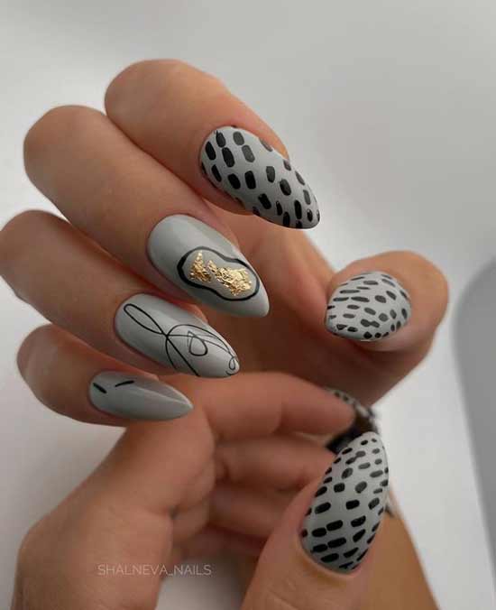 Nail art d'automne avec du papier d'aluminium