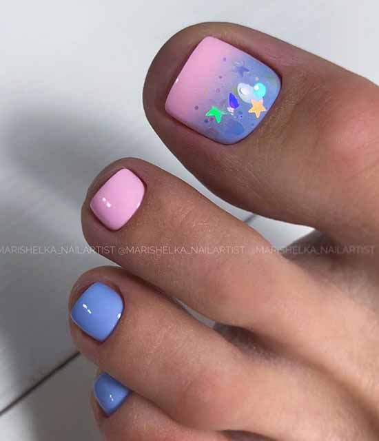 Pedicure with shining decor