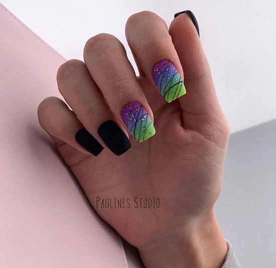 Youth black nail design