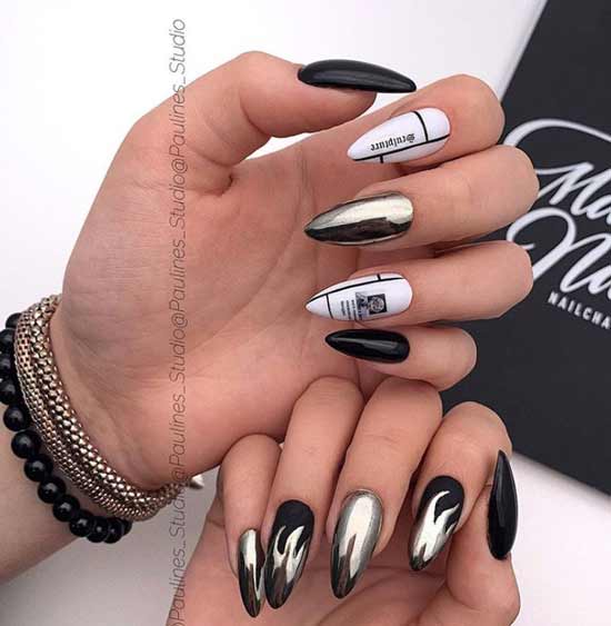 Fashionable black nail designs