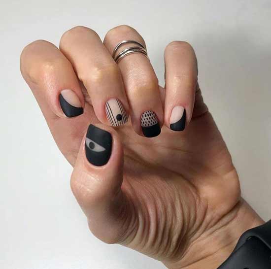 Conception d'ongles transparents noirs