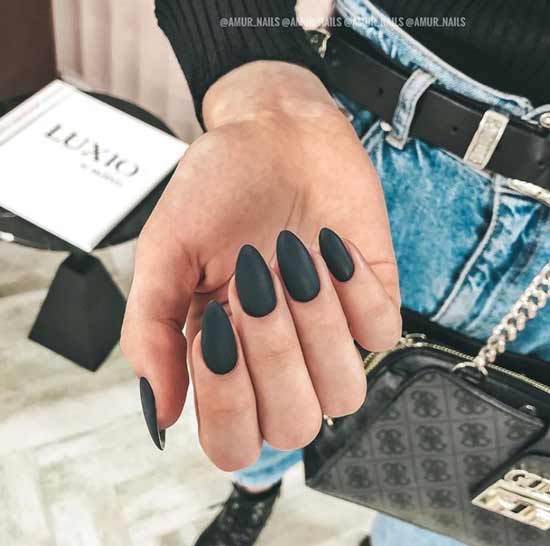 Matte black for long nails