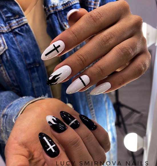 Black and white manicure