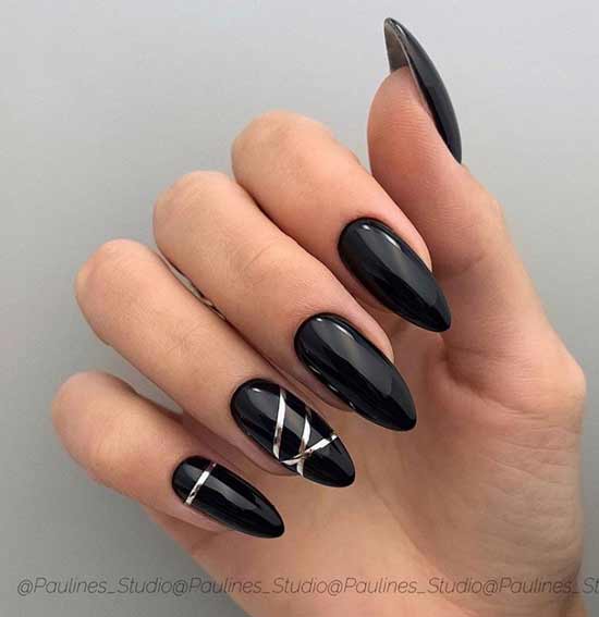 Conception d'ongles minimalisme noir