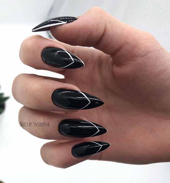 Black everyday nail design: 100 stylish new products in the photo