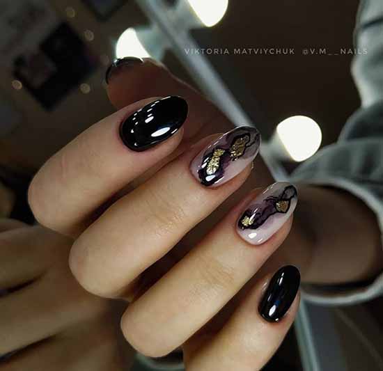 Black textured manicure