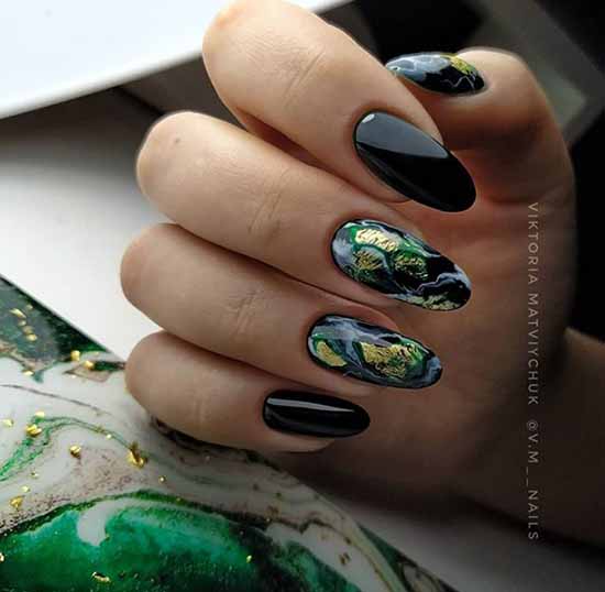 Black everyday nail design: 100 stylish new products in the photo