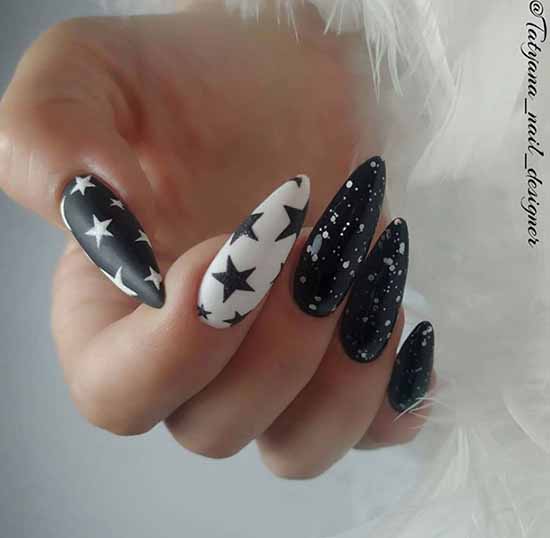 Black everyday nail design: 100 stylish new products in the photo