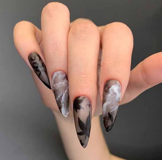 Black everyday nail design: 100 stylish new products in the photo