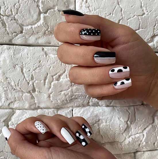 Black everyday nail design: 100 stylish new products in the photo