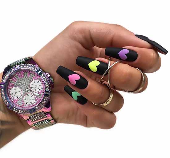 Black everyday nail design: 100 stylish new products in the photo