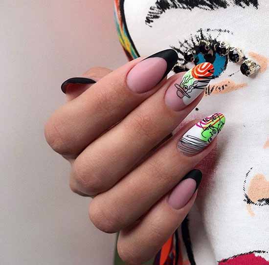 Black everyday nail design: 100 stylish new products in the photo