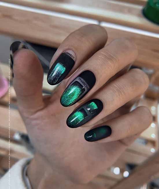 Black everyday nail design: 100 stylish new products in the photo