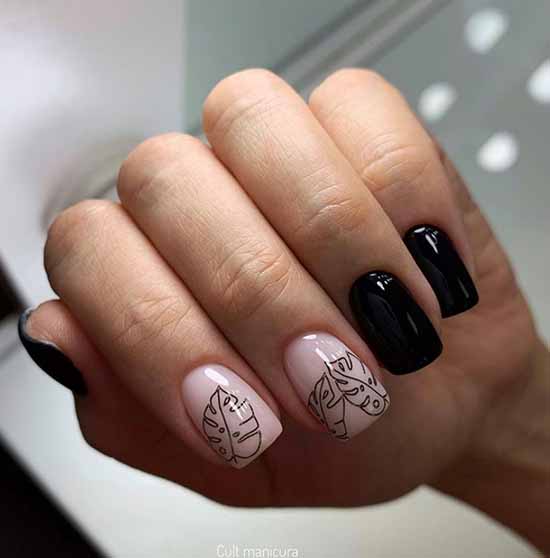 Black everyday nail design: 100 stylish new products in the photo