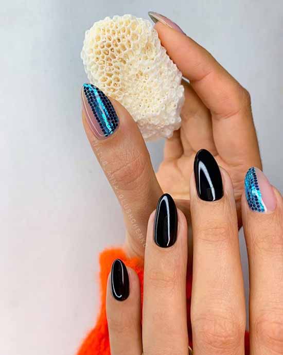 Black everyday nail design: 100 stylish new products in the photo