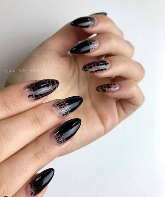 Black everyday nail design: 100 stylish new products in the photo