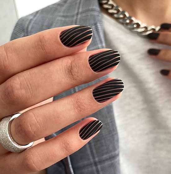 Black everyday nail design: 100 stylish new products in the photo