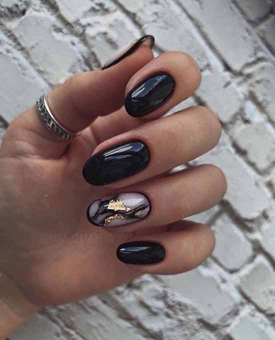 Black everyday nail design: 100 stylish new products in the photo