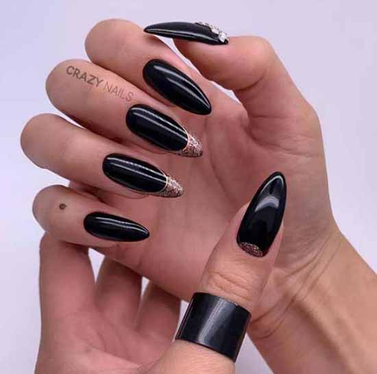 Black everyday nail design: 100 stylish new products in the photo