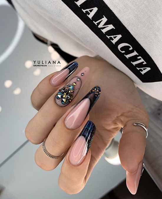 Black everyday nail design: 100 stylish new products in the photo