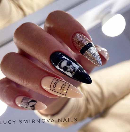 Black everyday nail design: 100 stylish new products in the photo