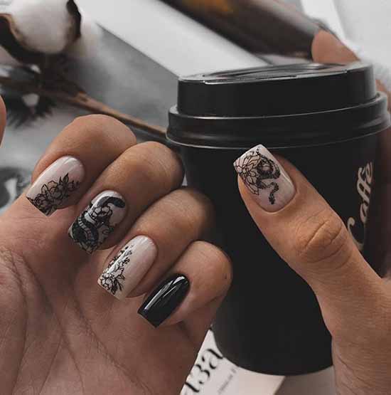 Black everyday nail design: 100 stylish new products in the photo