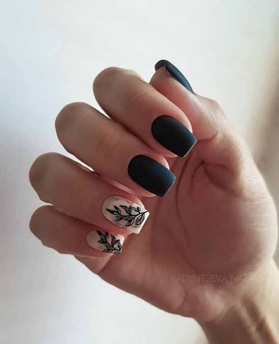 Black everyday nail design: 100 stylish new products in the photo