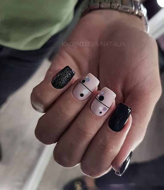 Black everyday nail design: 100 stylish new products in the photo