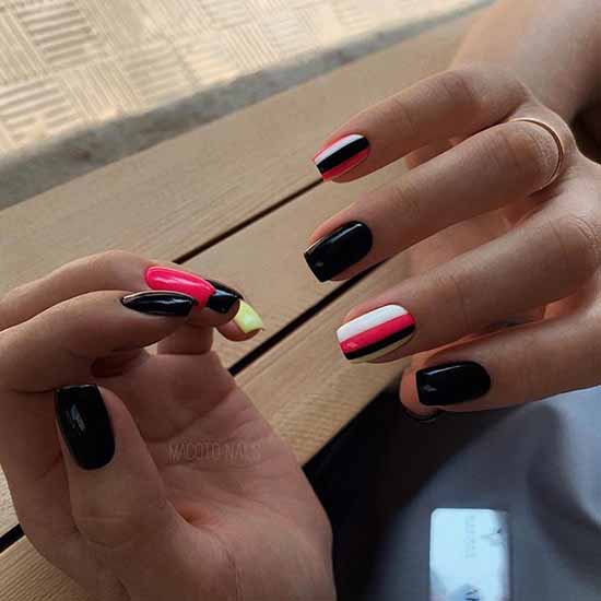 Black everyday nail design: 100 stylish new products in the photo