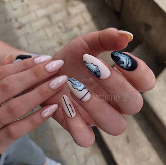 Black everyday nail design: 100 stylish new products in the photo