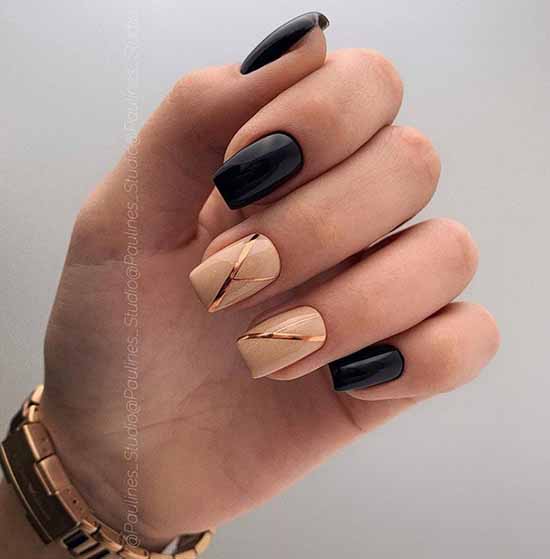 Black everyday nail design: 100 stylish new products in the photo