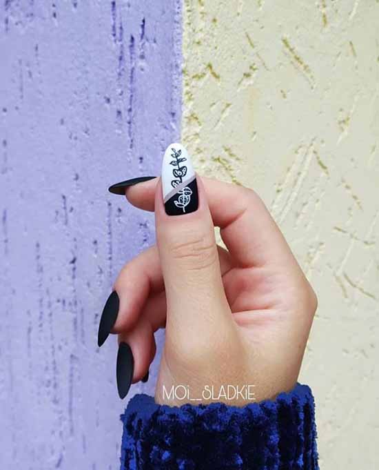 Black everyday nail design: 100 stylish new products in the photo