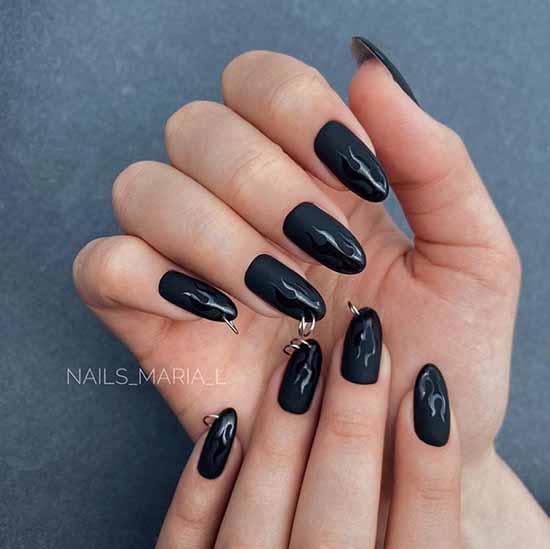 Black everyday nail design: 100 stylish new products in the photo