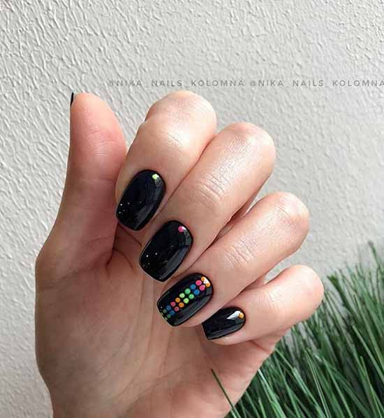 Black everyday nail design: 100 stylish new products in the photo