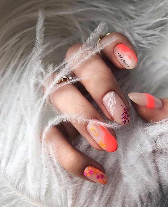 Autumn design with neon