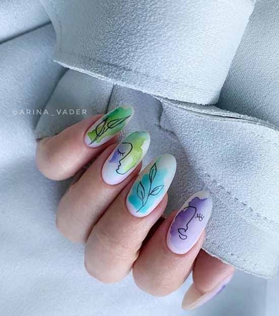 conception d'ongles d'automne avec motif