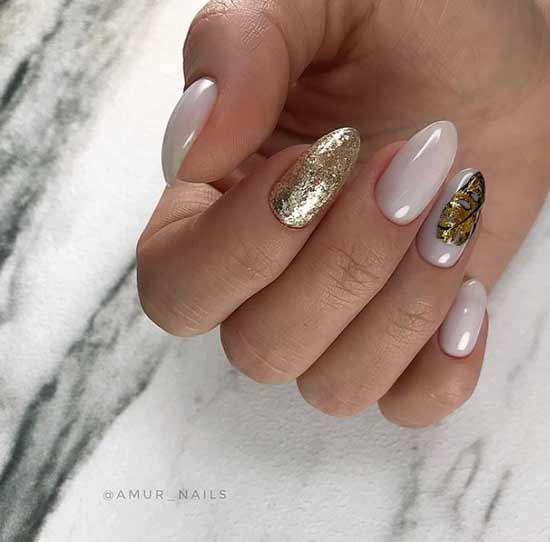 Autumn gilding nail design