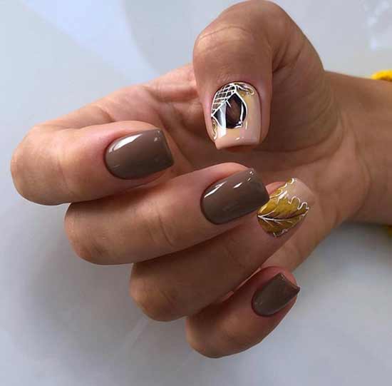 Autumn brown manicure