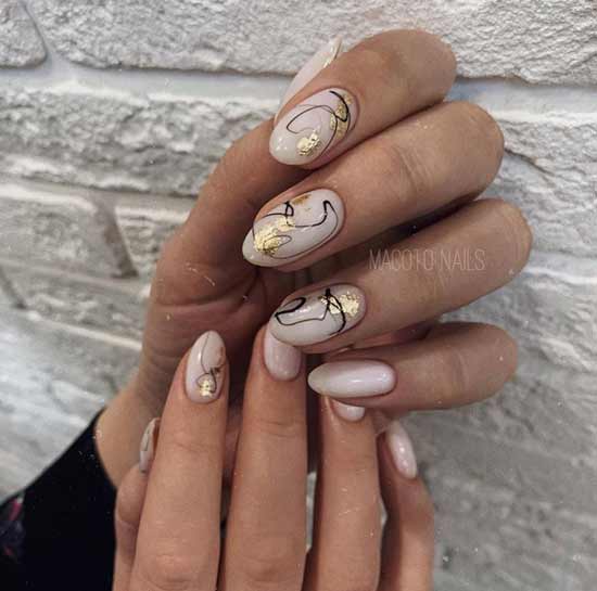 Foil nail applique design fall