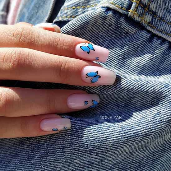 Manicure with a tapered tip of the nail