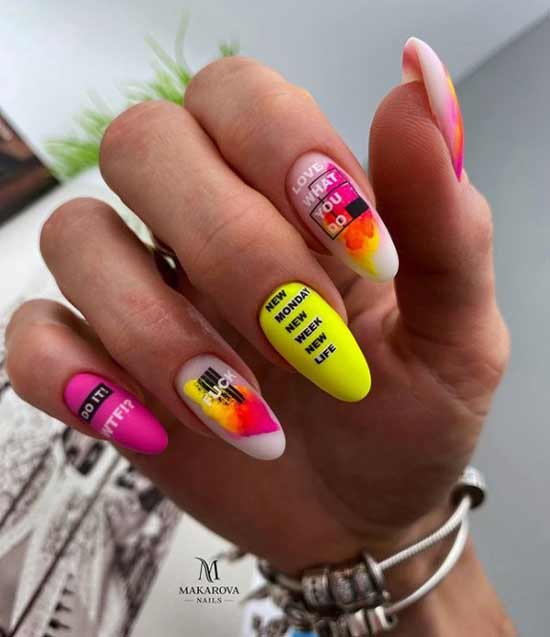 Yellow acid manicure