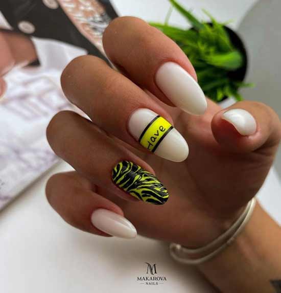 Neon accent nail design