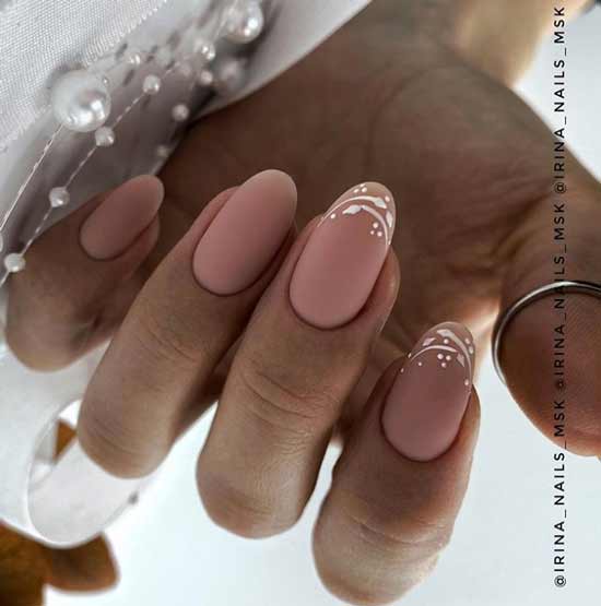 Nude matte manicure