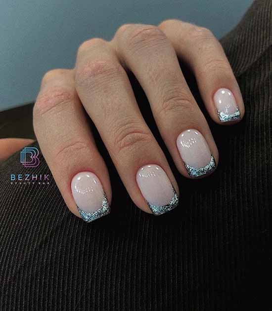 Manicure with sparkles on the tips of nails: photos, new items