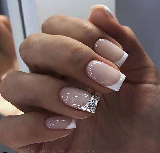 Manicure with sparkles on the tips of nails: photos, new items